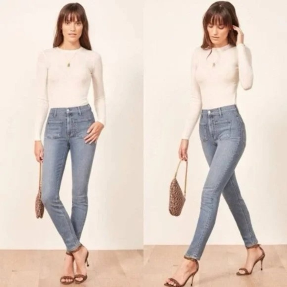 NWT Reformation High & Skinny with Patch Pockets in Catalina, sz 30
